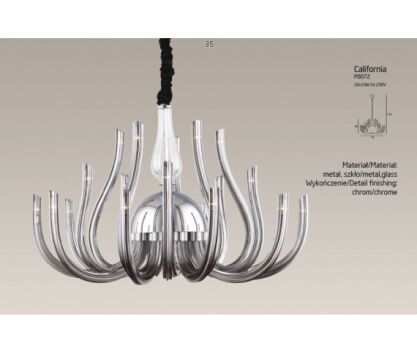 Lampa wisząca California P0072 MAXlight klosze ze szkła dymionego nowoczesna elegancka 75 cm średnicy