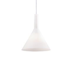 Lampa wisząca Cocktail SP1 SMALL BIANCO Ideal Lux 074337   klosz  z matowego dmuchanego szkła, ma kolor biały