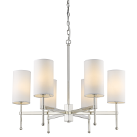 LAMPA WISZĄCA DENVER P06994WH NI ELEGANCKA  KORPUSEM w  KOLORZE NIKLU I TRADYCYJNYMI BIAŁYMI ABAŻURAMI COSMO LIGHT 