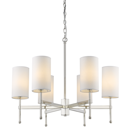 LAMPA WISZĄCA DENVER P06994WH NI ELEGANCKA  KORPUSEM w  KOLORZE NIKLU I TRADYCYJNYMI BIAŁYMI ABAŻURAMI COSMO LIGHT 