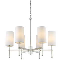 LAMPA WISZĄCA DENVER P06994WH NI ELEGANCKA  KORPUSEM w  KOLORZE NIKLU I TRADYCYJNYMI BIAŁYMI ABAŻURAMI COSMO LIGHT 