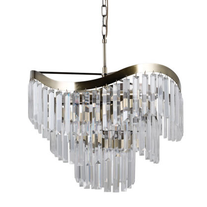 Lampa wisząca Sabriga PND-44544-8 Italux Elegancka kryształowa antyczny brąz