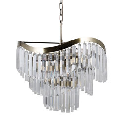Lampa wisząca Sabriga PND-44544-8 Italux Elegancka kryształowa antyczny brąz