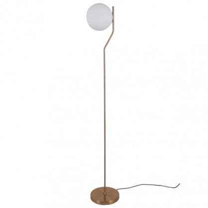 Lampa podłogowa CARIMI FL-3300-1-HBR Italux  KLASYCZNA NOWOCZESNA W KOLORZE MIODOWEGO MOSIĄDZU  biały klosz