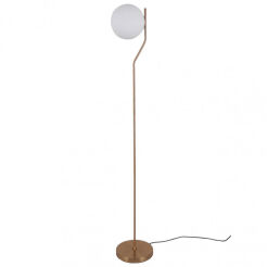 Lampa podłogowa CARIMI FL-3300-1-HBR Italux  KLASYCZNA NOWOCZESNA W KOLORZE MIODOWEGO MOSIĄDZU  biały klosz