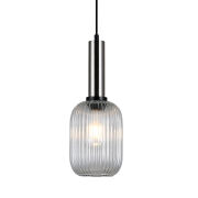 Lampa wisząca ANTIOLA PND-5588-1M-SC+CL Italux TRANSPARENTNY SZKLANY KLOSZ   WYKOŃCZENIE- NIKIEL SATYNOWY ŚREDNICA 15 CM E27