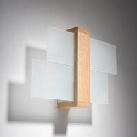Lampa ścienna Designerski Kinkiet FENIKS 1 SOLLUX LIGHTING w kolorze naturalnego drewna SL.0077 nowoczesny 