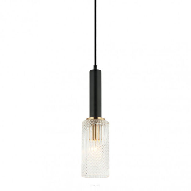 Lampa wisząca PEROLA PND-43309-1 BK+BR Italux Nowoczesna średnica 10 cm