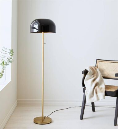 Lampa podłogowa BLANCA Floor 2L 108293 czarna nowoczesna lampa z włącznikiem sznurkowym