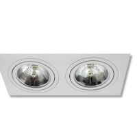 OPRAWA ALUMINIOWA PODWÓJNA KWADRATOWA AR111 QR111 BIAŁA