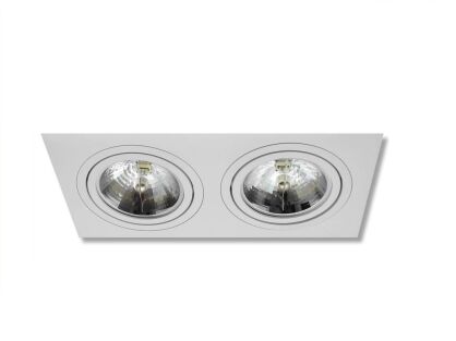 OPRAWA ALUMINIOWA PODWÓJNA KWADRATOWA AR111 QR111 BIAŁA