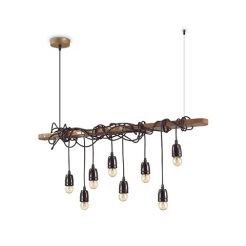 Lampa wisząca Electric SP8 176369  NOWOCZESNY IP20 E27 drewno / tkanina Ideal Lux OPRAWA W STYLU NOWOCZESNYM