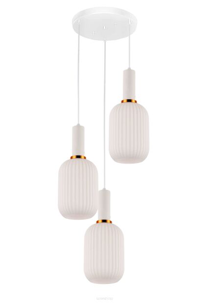 LAMPA WISZĄCA RICO LDP 1218-3-RD (WT+WT) Lumina Deco biała potrójna