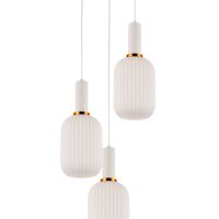 LAMPA WISZĄCA RICO LDP 1218-3-RD (WT+WT) Lumina Deco biała potrójna