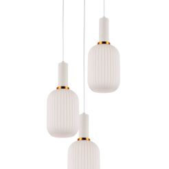 LAMPA WISZĄCA RICO LDP 1218-3-RD (WT+WT) Lumina Deco biała potrójna