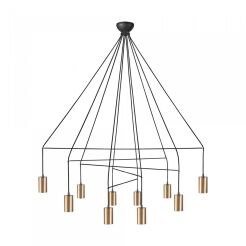 Lampa wisząca Imbra X 10xGU10 czarno/mosiężna 7954