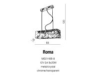 Lampa wisząca Roma AZzardo AZ1510 dekoracyjna kryształki prostokąt - 4