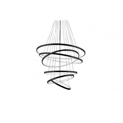 Lampa wisząca WHEEL 6 LONG DIMM AZ2923 nowoczesny styl w kolor czarny 6 okręgów o różnej średnicy ściemnialna bez pilota 