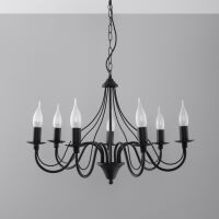 Klasyczna Lampa Wisząca Świeca Żyrandol MINERWA 7 Czarny SL.219 styl pałacowy