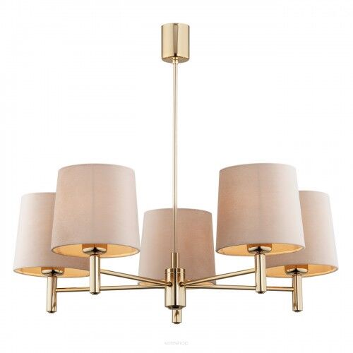 Lampa wisząca żyrandol PONTE 2105 Argon 5xE27 beżowy mosiądz 