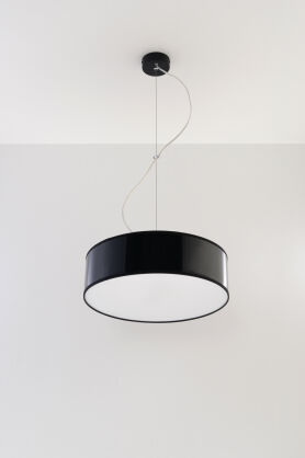 Elegancka Lampa Sufitowa Koło Wisząca ARENA 35  SL. 0115 klosz z tworzywa sztucznego w kolorze czarnym w kształcie walca
