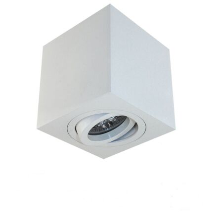 Lampa sufitowa Lago Bianco techniczna biała kostka 9 cm źródło GU10 