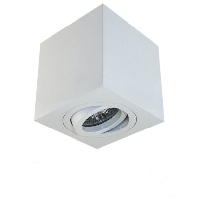 Lampa sufitowa Lago Bianco techniczna biała kostka 9 cm źródło GU10 