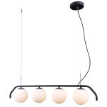 Lampa wisząca  CARIMI PND-3300-4-BK Italux  metalowy korpus szklane klosze  CZARNY SATYNOWY  4xG9 - 2