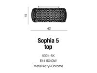 Plafon Sophia 5 top AZzardo AZ0521  biżuteryjny kryształki - 3