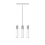 LAMPA  WISZĄCA BORGIO 3 BIAŁE  STALOWE TUBY ZAKOŃCZONE BETONEM IDEALNA DO SALONU SL.0649 SOLLUX - 3