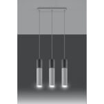 LAMPA  WISZĄCA BORGIO 3 BIAŁE  STALOWE TUBY ZAKOŃCZONE BETONEM IDEALNA DO SALONU SL.0649 SOLLUX - 2