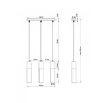 LAMPA  WISZĄCA BORGIO 3 BIAŁE  STALOWE TUBY ZAKOŃCZONE BETONEM IDEALNA DO SALONU SL.0649 SOLLUX - 5