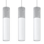 LAMPA  WISZĄCA BORGIO 3 BIAŁE  STALOWE TUBY ZAKOŃCZONE BETONEM IDEALNA DO SALONU SL.0649 SOLLUX - 4