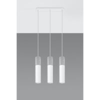 LAMPA  WISZĄCA BORGIO 3 BIAŁE  STALOWE TUBY ZAKOŃCZONE BETONEM IDEALNA DO SALONU SL.0649 SOLLUX