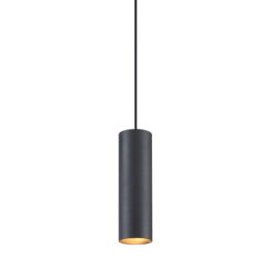 Lampa wisząca STALA/Z 010 L ELKIM  Nowoczesna tuba czarna biała lub złota wysokość 20 cm GU10 