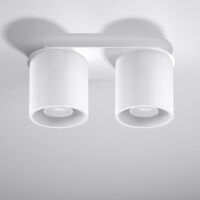Okrągła lampa sufitowa plafon podwójny biały Orbis 2 walec SOLLUX LIGHTING SL.0056 techniczna nowoczesna