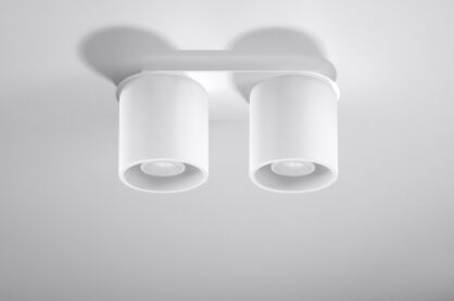 Okrągła lampa sufitowa plafon podwójny biały Orbis 2 walec SOLLUX LIGHTING SL.0056 techniczna nowoczesna