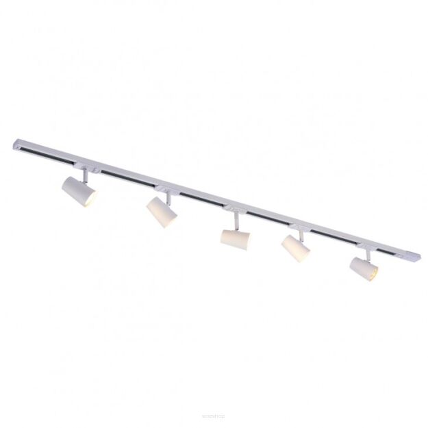 Zestaw sufitowy szynowy Astley 914103 ITALUX nowoczesny biały 5 reflektorów 150 cm długości 