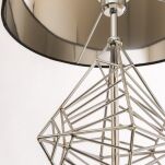  Lampa stołowa  Caracas - T01960CH Cosmo Light  Klosz jest czary ze srebrnym wnętrzem fantazyjna podstawa  w kolorze chromu - 2