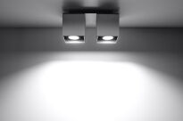 Lampa sufitowa podwójny plafon Quad 2 SOLLUX LIGHTING szary kostka SL.0064 techniczna nowoczesna kwadratowa - 2