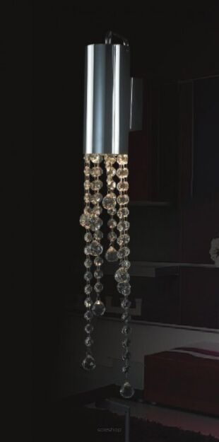 Kinkiet Larix MB93708-1A Italux  elegancki klosz z metalu spod niego wyłaniają się kryształki 