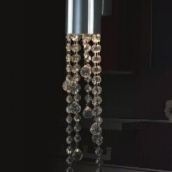 Kinkiet Larix MB93708-1A Italux  elegancki klosz z metalu spod niego wyłaniają się kryształki 