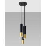 Lampa wisząca LOOPEZ SL.0955 Sollux tuba 3xGU10 czarna złota - 4