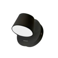 Kinkiet RAMONA 1 SWITCH AZ2565 LED 6W azzardo czarno-biały klasyczny klosz, włącznik