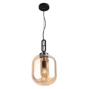 Lampa wisząca P0297 HONEY AMBER  z metalu i szklanego klosza o bursztynowym zabarwieniu 