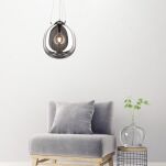 LAMPA WISZĄCA LAMPA WEWNĘTRZNA MOON PENDANT  P19066B-D30 ZUMA LINE E27  SZKŁO  Transparentny czarny - 3