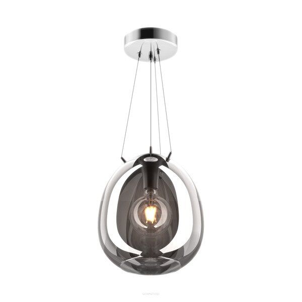 LAMPA WISZĄCA LAMPA WEWNĘTRZNA MOON PENDANT  P19066B-D30 ZUMA LINE E27  SZKŁO  Transparentny czarny