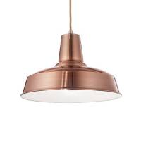 Lampa wisząca MOBY SP1 MIEDŹ Ideal Lux  093697  z metalu ma kolor miedzi styl retro do kuchni