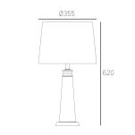  Lampa stołowa Charlotte - T01332WH Cosmo Light  Biały klosz podstawa podstawa z przejrzystego szkła   - 3