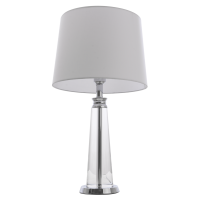 Lampa stołowa Charlotte - T01332WH Cosmo Light  Biały klosz podstawa podstawa z przejrzystego szkła  